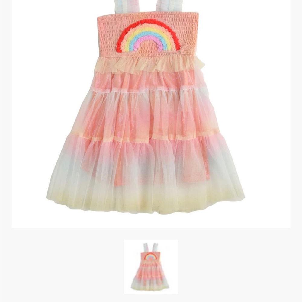 Baby Sara Rainbow Mesh Dress 6X - Picture 5 of 10